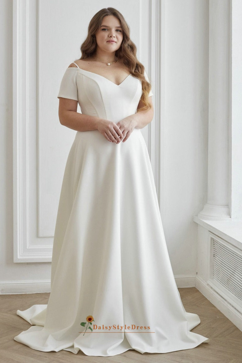 Short Sleeve Plus Size Wedding Dress ...